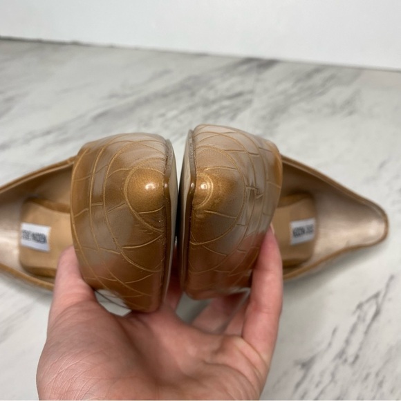 Steve Madden Luiza Brown Crocodile Embossed Pointy Toe Pump 9M - Picture 9 of 14